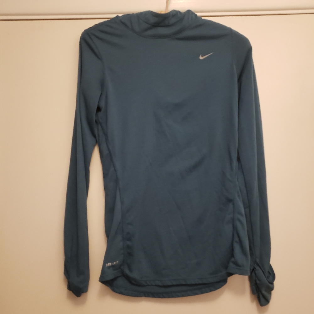 Nike Running Dri-Fit Blue / Teal Long Sleeve Shirt Women Size XSMALL